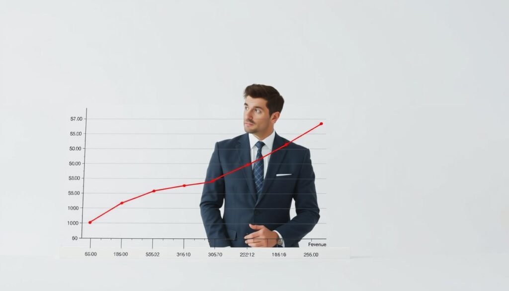 A detailed break-even analysis chart against a crisp white background, showcasing a line graph and data points. The foreground features the chart with clear labels, axes, and plotted lines representing fixed costs, variable costs, and total revenue. The middle ground depicts a thoughtful businessman in a suit, analyzing the data with a pensive expression. The background has a minimalist, professional atmosphere with subtle gradients and soft shadows, creating an informative yet visually appealing scene. The lighting is soft and directional, highlighting the key elements and conveying a sense of clarity and insight into the break-even concept. breakeven calculator - A detailed break-even analysis chart against a crisp white background, showcasing a line graph and data points. The foreground features the chart with clear labels, axes, and plotted lines representing fixed costs, variable costs, and total revenue. The middle ground depicts a thoughtful businessman in a suit, analyzing the data with a pensive expression. The background has a minimalist, professional atmosphere with subtle gradients and soft shadows, creating an informative yet visually appealing scene. The lighting is soft and directional, highlighting the key elements and conveying a sense of clarity and insight into the break-even concept.