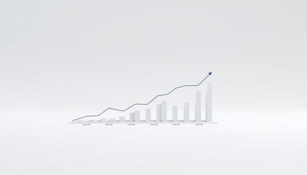 a professional business data visualization depicting an annualized return on investment (ROI) comparison, showcased in a sleek, minimalist style. The foreground features a clean, data-driven line graph with two distinct trend lines representing the ROI values over time. The graph is displayed on a crisp, white background, with subtle gridlines and axis labels to provide context. The middle ground introduces a simple, yet elegant 3D bar chart, highlighting the nuanced differences in ROI across various business segments or time periods. The background subtly blends in a soft, gray gradient, creating a sense of depth and focus on the core data visualizations. The overall mood is one of analytical precision, inviting the viewer to explore the limitations and nuances of ROI measurements in a visually compelling manner. a professional business data visualization depicting an annualized return on investment (ROI) comparison, showcased in a sleek, minimalist style. The foreground features a clean, data-driven line graph with two distinct trend lines representing the ROI values over time. The graph is displayed on a crisp, white background, with subtle gridlines and axis labels to provide context. The middle ground introduces a simple, yet elegant 3D bar chart, highlighting the nuanced differences in ROI across various business segments or time periods. The background subtly blends in a soft, gray gradient, creating a sense of depth and focus on the core data visualizations. The overall mood is one of analytical precision, inviting the viewer to explore the limitations and nuances of ROI measurements in a visually compelling manner.